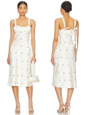 NWT - Majorelle - Eden Midi Dress - Ivory & Pink
